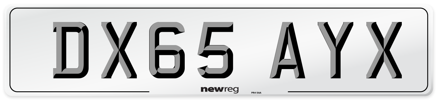 DX65 AYX Number Plate from New Reg